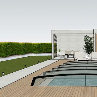 Zahradní altán & bazén - architektonická studie